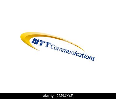 NTT Communications, rotated logo, white background B Stock Photo