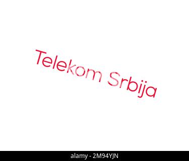 Telekom Srbija, rotated logo, white background B Stock Photo