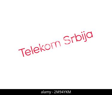 Telekom Srbija, rotated logo, white background Stock Photo