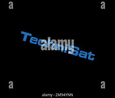 TechniSat, rotated logo, black background Stock Photo - Alamy