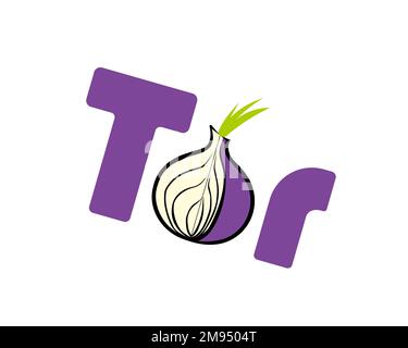 Tor anonymity network, rotated logo, white background B Stock Photo