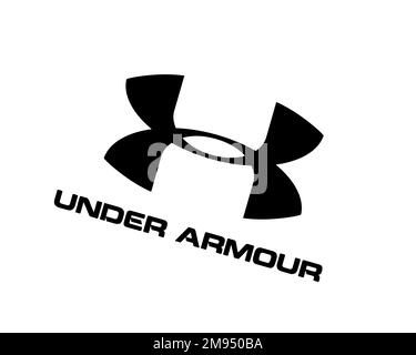 Under Armour, Rotated Logo, White Background B Stock Photo