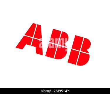 ABB Group, rotated logo, white background B Stock Photo