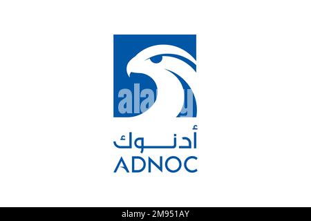 Abu Dhabi National Oil Company, Logo, White Background Stock Photo