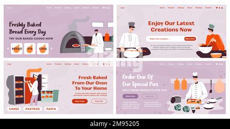 Web banner with fresh baked bread advertising Stock Vector