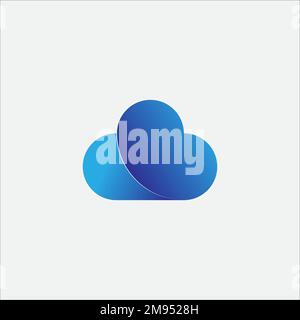 Modern startup logo, illustration of rocket, cloud and shopping. Stock Vector