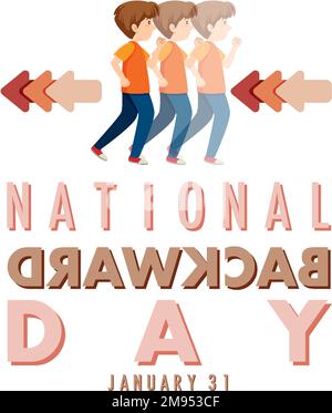 National backward day banner design illustration Stock Vector