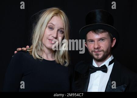 Exclusive. Ludivine Sagnier and Dimitri Dore attending the Winners' Photocall of 28th Lumieres Ceremony of the international press at the Forum des Images in Paris, France on January 16, 2023. Photo by Aurore Marechal/ABACAPRESS.COM Stock Photo