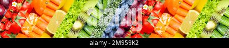 Fruits and vegetables background collection of fresh fruit banner with berries backgrounds Stock Photo