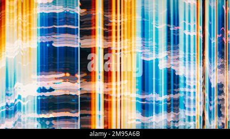 Glitch overlay Distorted display Multicolor gradient Stock Photo