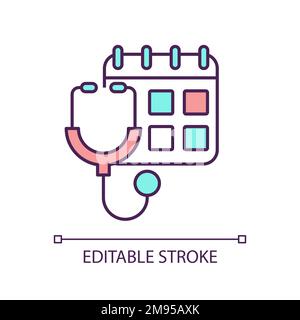 Regular checkup RGB color icon Stock Vector