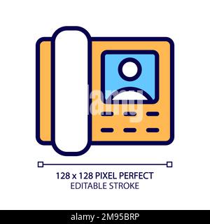 Door phone pixel perfect RGB color icon Stock Vector