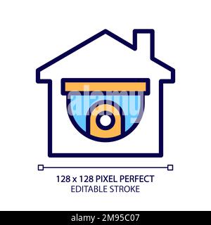 CCTV pixel perfect RGB color icon Stock Vector