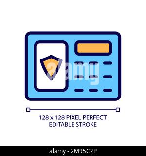 Security alarm pixel perfect RGB color icon Stock Vector