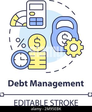 Debt management concept icon Stock Vector