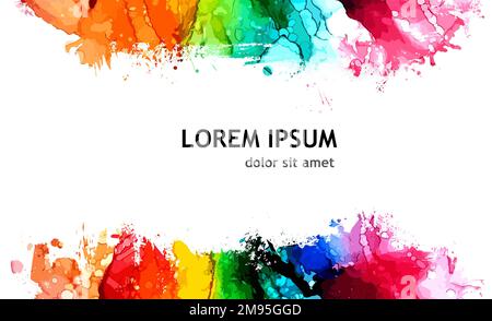 Abstraction colored blots. Rainbow colors. Frame for text with a brush. Vector illustration Stock Vector