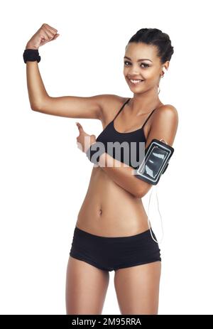 Premium Photo  Sports woman with strong biceps doing exercise and training  portrait of young black woman showing strength fitness and muscles after  exercising outside in nature motivation and workout for female