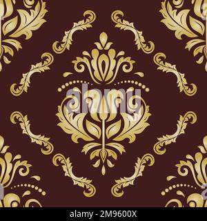 Orient vector classic pattern. Seamless abstract background with vintage elements. Orient brown and golden pattern. Ornament for wallpapers and packaging Stock Vector