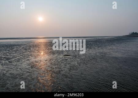 A beautiful sunrise at Digha Sea Beach, West Bengal, India. Stock Photo