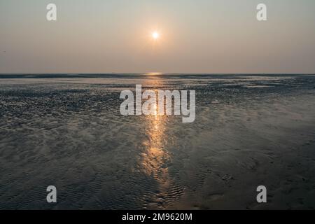 A beautiful sunrise at Digha Sea Beach, West Bengal, India. Stock Photo