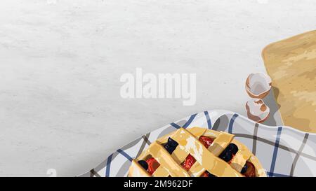 Homemade mixed berry pie vector Stock Vector