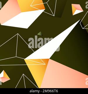 Pink prism pattern on black vector Stock Vector