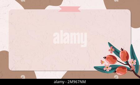 Hypercicum berries frame with washi tape vector Stock Vector