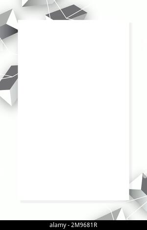 Light gray geometrical shape decorated frame vector Stock Vector