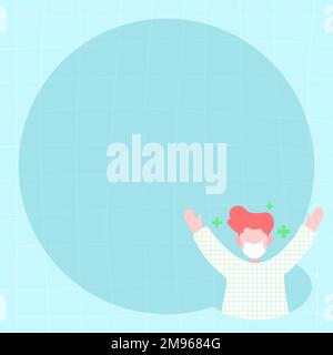 Happy man wearing a face mask background covid-19 awareness vector Stock Vector