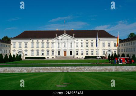 Bellevue Palace (Schloss Bellevue), near the Tiergarten park, Berlin, Germany.  Built in 1786, it has been the principal residence of the German President since 1994. Stock Photo