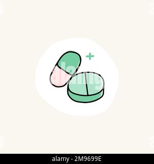 Medicine capsule and pill icon vector Stock Vector