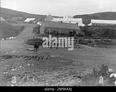 View of a farm at Nolton Haven, a sandy cove in St Brides Bay, on the coast of Pembrokeshire, Dyfed, South Wales. Stock Photo