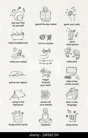 Stuck at home to do list vector Stock Vector