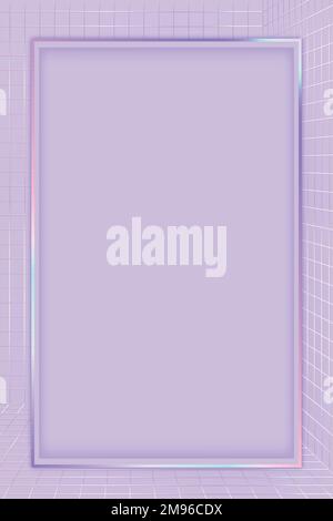 Purple vector 3D grid patterned frame Stock Vector