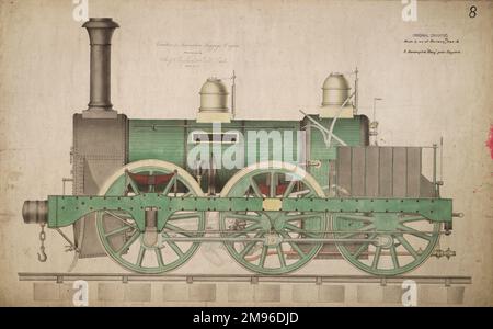 Hercules, locomotive luggage engine, side elevation Stock Photo