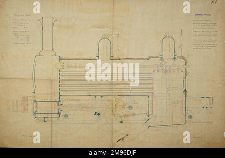 Passenger engine, longitudinal section Stock Photo - Alamy