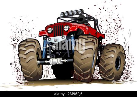 Cartoon Monster Truck. Available EPS-10 separated by groups and layers with transparency effects for one-click repaint Stock Vector