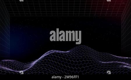 Purple 3D abstract wave pattern background vector Stock Vector