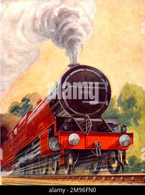 The Royal Scot number 6100, LMS cover artwork, 1928 Stock Photo