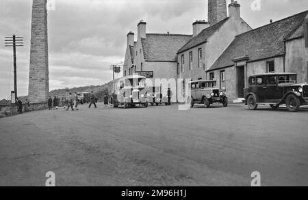 Scene outside The Hawes Inn and Hotel, South Queensferry, Edinburgh, Scotland. Stock Photo