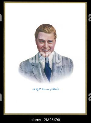 Chocolate box design, featuring a smiling Prince of Wales (later King Edward VIII). Stock Photo