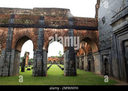 India, West Bengal, Pandua: Adina Mosque or Jami Masjid (1364 AD), inner court. Stock Photo