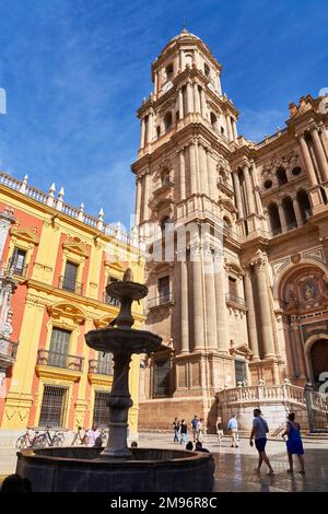 Malaga Cathedral, Plaza del Obispo, Province of Malaga, Andalusia, Spain Stock Photo