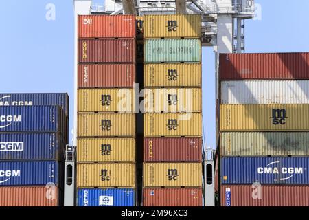 Container Terminal. Le Havre. Haute-Normandie. Seine-Maritime. France ...