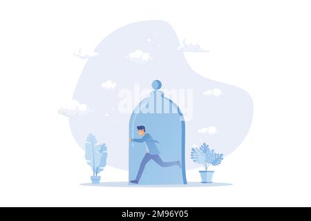 Business constraints, limitation or stagnant, restriction, prohibition or difficulty prevent from improvement or success concept, flat vector modern i Stock Vector