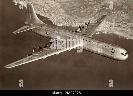 Convair XC-99 cruising along the Californian coastline. Stock Photo