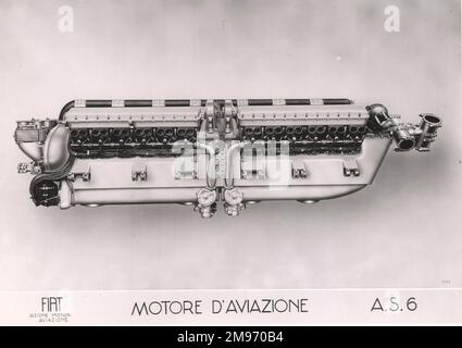 The Fiat AS6 engine as used in the Macchi-Castoldi MC72 Schneider Trophy racing seaplane. Stock Photo