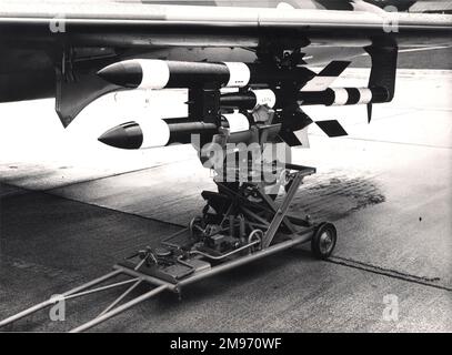 Fairey Fireflash air-to-air missile under the wing of Hawker Hunter 4 ...