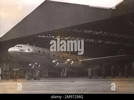 The first prototype Avro Tudor 2, G-ASSU, at Woodford in 1946. Stock Photo