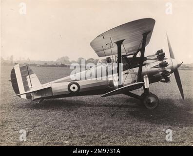 Bristol Bulldog I prototype with the small rudder at Filton in May 1927. Stock Photo